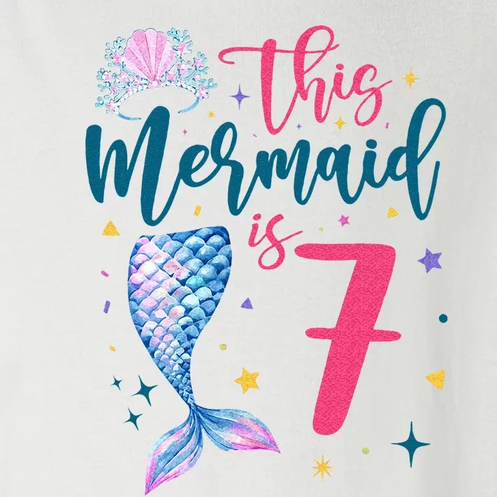 7 Year Old Mermaid Queen 7th Birthday Girl Kids Seven B Day Toddler Long Sleeve Shirt