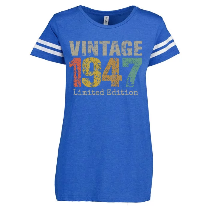 77 Year Old Gifts Vintage 1947 Limited Edition 77th Birthday Enza Ladies Jersey Football T-Shirt