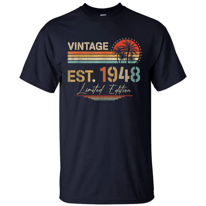 75 Years Old Gifts Born In 1948 Vintage 75th Birthday Present Retro Tall T-Shirt