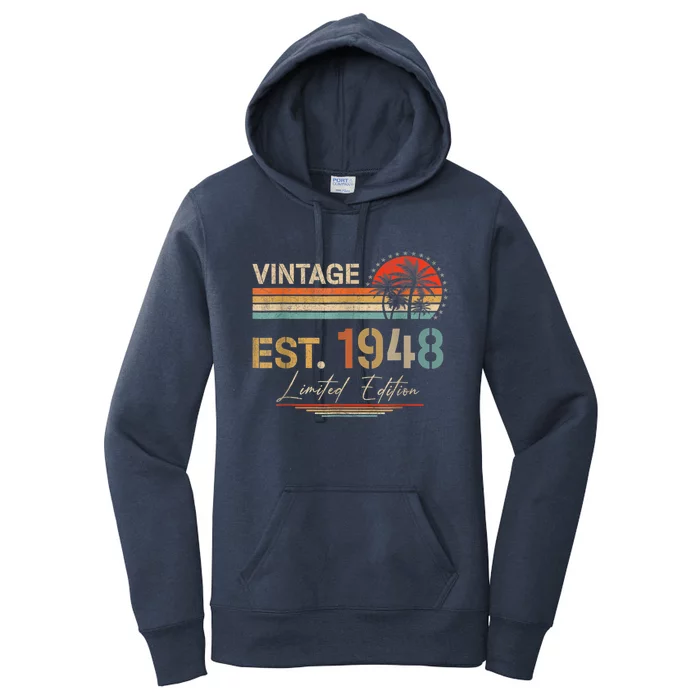 75 Years Old Gifts Born In 1948 Vintage 75th Birthday Present Retro Women's Pullover Hoodie