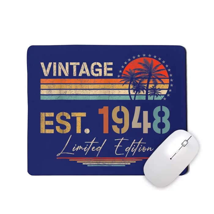 75 Years Old Gifts Born In 1948 Vintage 75th Birthday Present Retro Mousepad