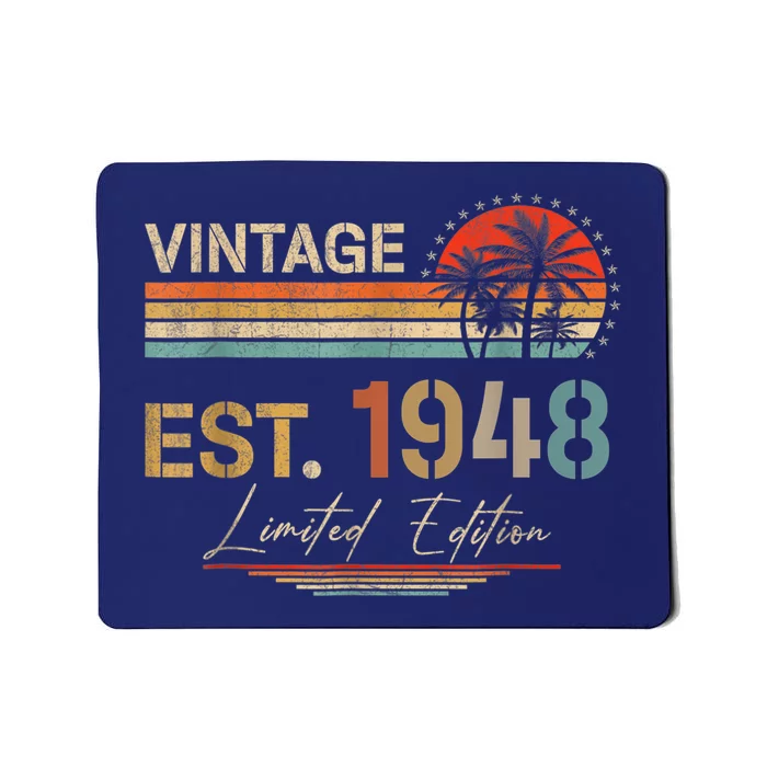 75 Years Old Gifts Born In 1948 Vintage 75th Birthday Present Retro Mousepad