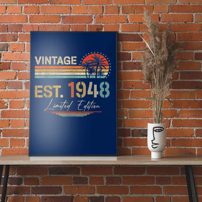 75 Years Old Gifts Born In 1948 Vintage 75th Birthday Present Retro Poster