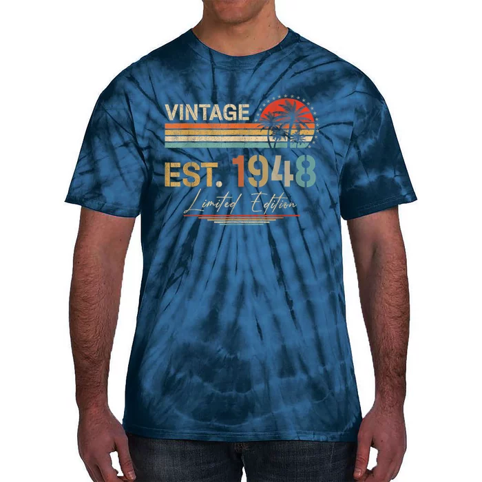 75 Years Old Gifts Born In 1948 Vintage 75th Birthday Present Retro Tie-Dye T-Shirt