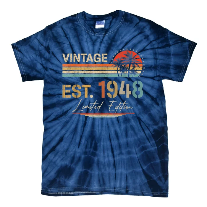 75 Years Old Gifts Born In 1948 Vintage 75th Birthday Present Retro Tie-Dye T-Shirt