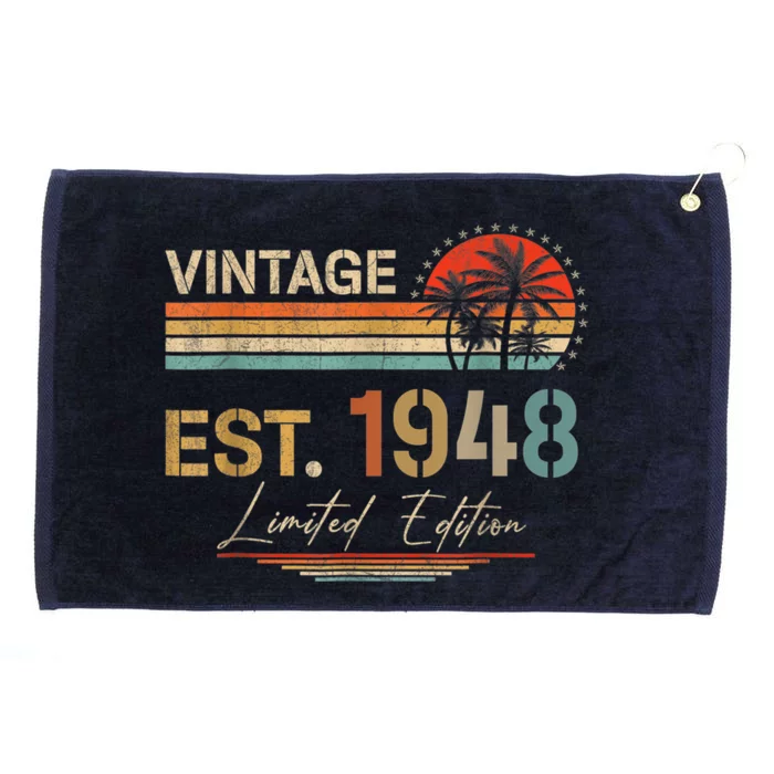 75 Years Old Gifts Born In 1948 Vintage 75th Birthday Present Retro Grommeted Golf Towel