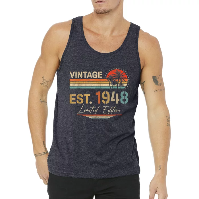 75 Years Old Gifts Born In 1948 Vintage 75th Birthday Present Retro Tank Top