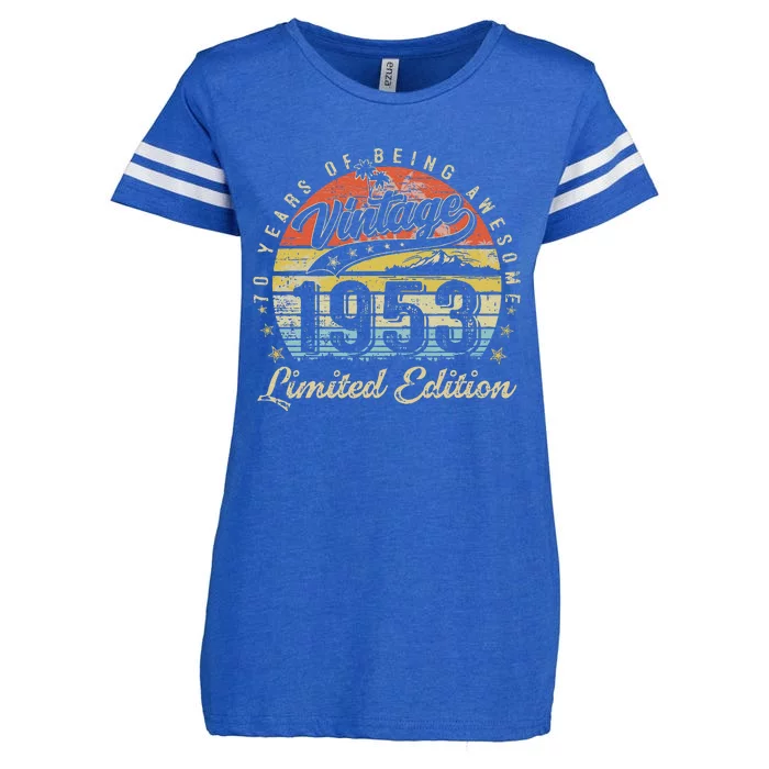 70 Year Old Gifts Vintage 1953 Limited Edition 70th Birthday Enza Ladies Jersey Football T-Shirt