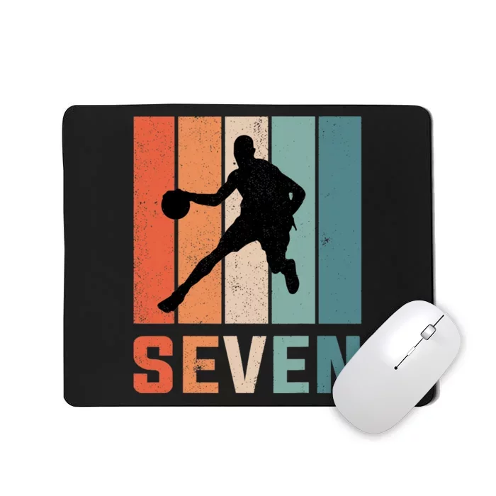 7 Years Old 7th Birthday Basketball Gift For Boys Party Mousepad