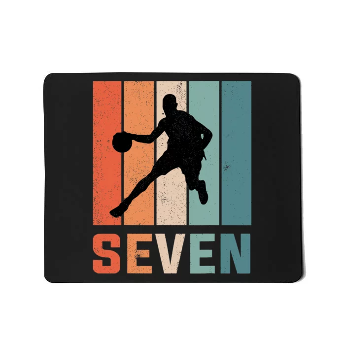 7 Years Old 7th Birthday Basketball Gift For Boys Party Mousepad