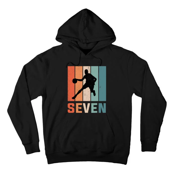 7 Years Old 7th Birthday Basketball Gift For Boys Party Tall Hoodie