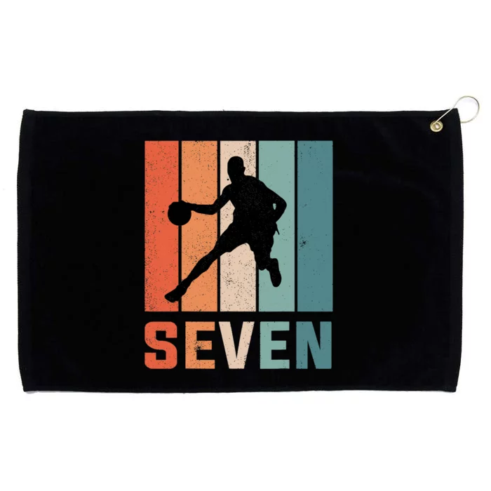 7 Years Old 7th Birthday Basketball Gift For Boys Party Grommeted Golf Towel