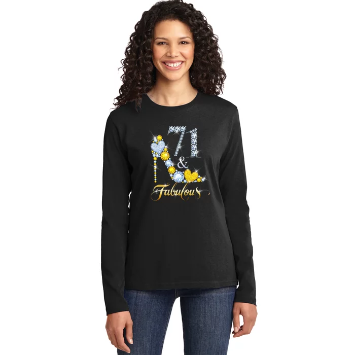 71 years old It's my Birthday 71th Birthday Diamond Crown Ladies Long Sleeve Shirt