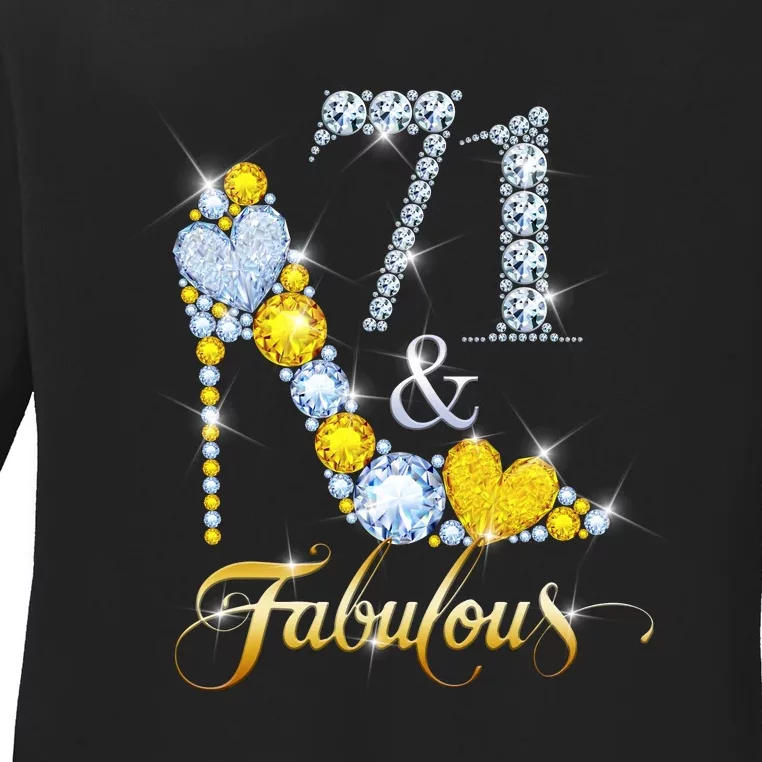 71 years old It's my Birthday 71th Birthday Diamond Crown Ladies Long Sleeve Shirt