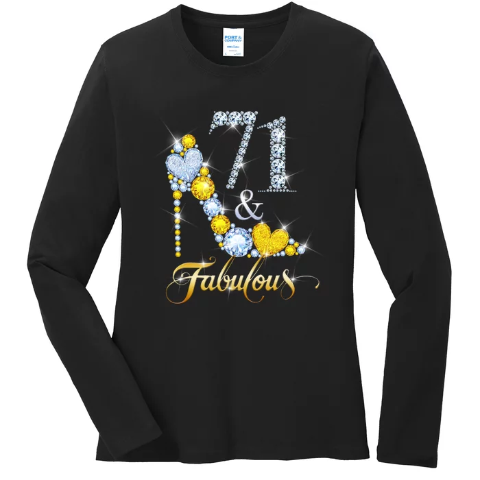 71 years old It's my Birthday 71th Birthday Diamond Crown Ladies Long Sleeve Shirt