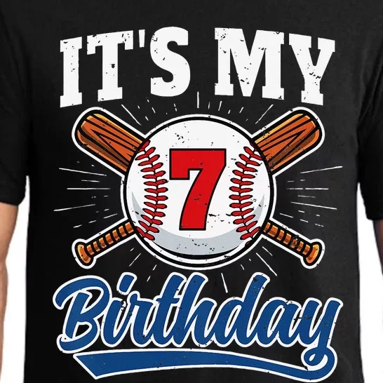 7 Years Old Baseball Player 7th Birthday Party Pajama Set