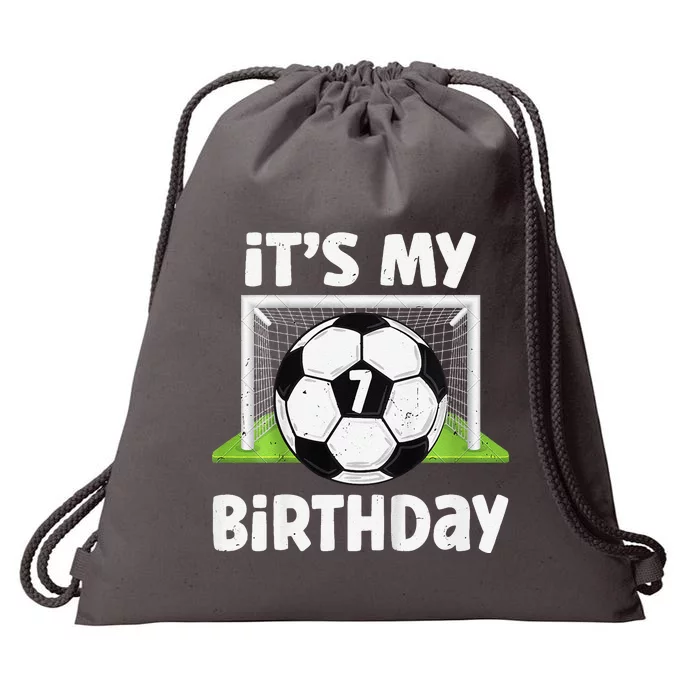 7 Years Old Soccer 7th Birthday Player Bday Party Drawstring Bag