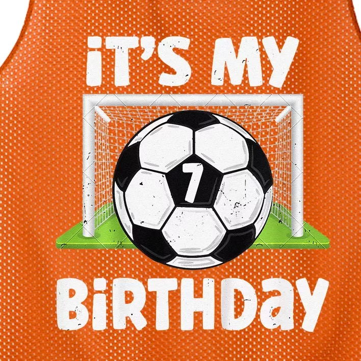 7 Years Old Soccer 7th Birthday Player Bday Party Mesh Reversible Basketball Jersey Tank