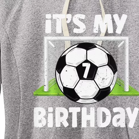 7 Years Old Soccer 7th Birthday Player Bday Party Women's Fleece Hoodie