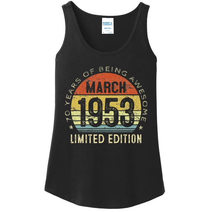 70 Year Old Women Vintage March 1953 70th Birthday Gift Ladies Essential Tank