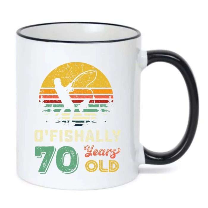 70 Years Old Seventy Grandpa Fish 70th Birthday Fishing Gift Black Color Changing Mug