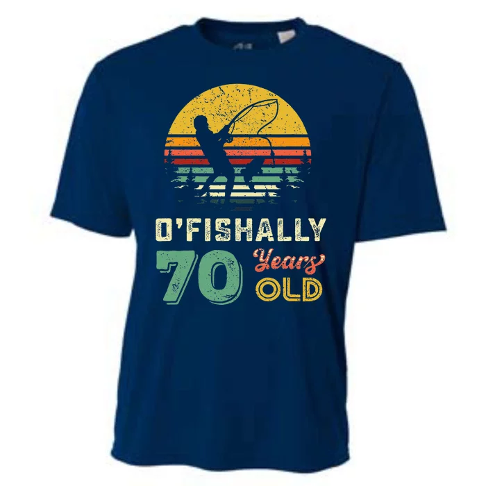 70 Years Old Seventy Grandpa Fish 70th Birthday Fishing Gift Cooling Performance Crew T-Shirt