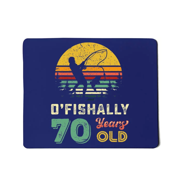 70 Years Old Seventy Grandpa Fish 70th Birthday Fishing Gift Mousepad