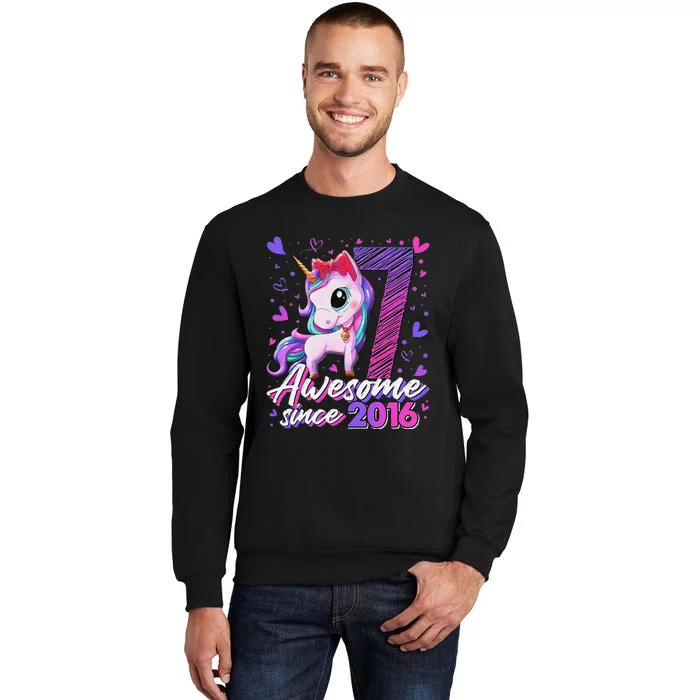 7 Year Old Gifts Girls Teens Dabbing Unicorn 7th Birthday Sweatshirt