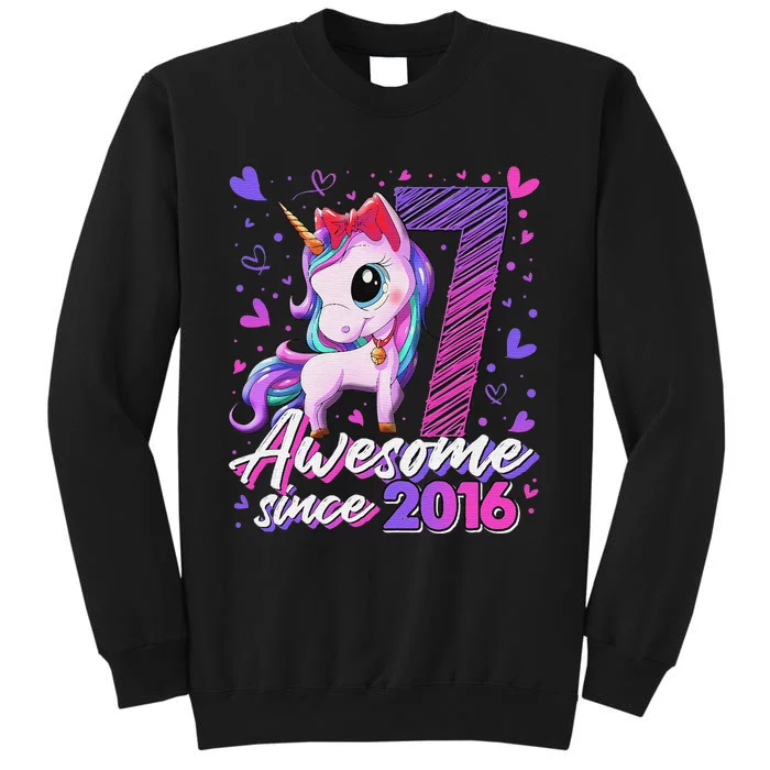 7 Year Old Gifts Girls Teens Dabbing Unicorn 7th Birthday Sweatshirt