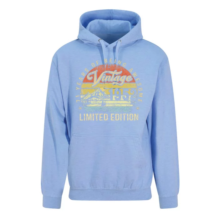 71 Year Old Gifts Vintage 1952 Limited Edition 71th Birthday Unisex Surf Hoodie