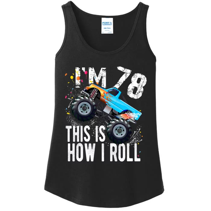 78 Year Old Gift Cool 78th Birthday Boy Gift For Monster Truck Car Lovers Ladies Essential Tank