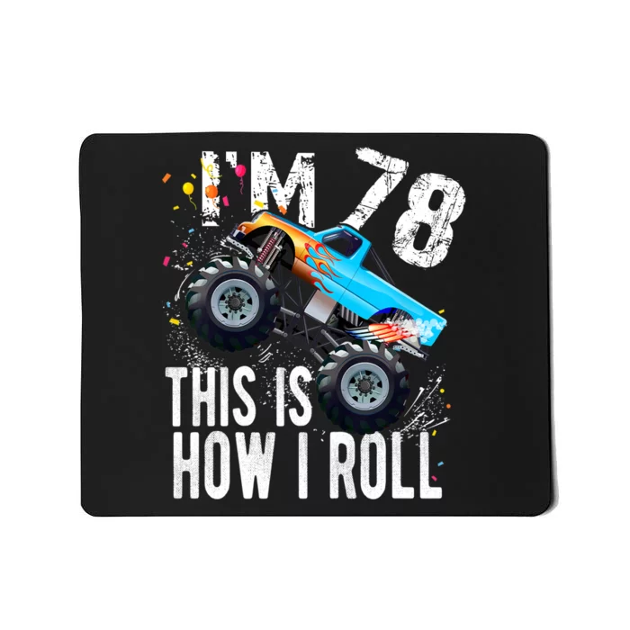 78 Year Old Gift Cool 78th Birthday Boy Gift For Monster Truck Car Lovers Mousepad