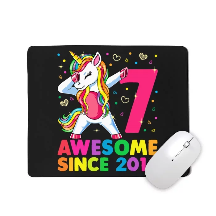 7 Years Old Unicorn Dabbing 7th Birthday Unicorn Party Mousepad