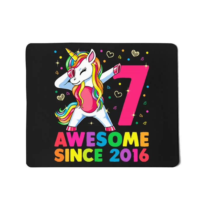 7 Years Old Unicorn Dabbing 7th Birthday Unicorn Party Mousepad