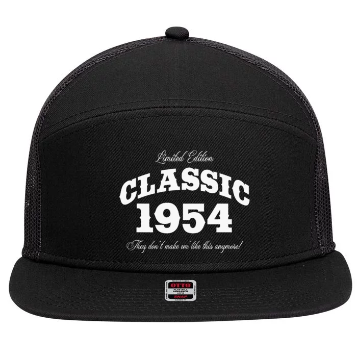 70 Year Old Vintage Classic Car 1954 70th Birthday 7 Panel Mesh Trucker Snapback Hat