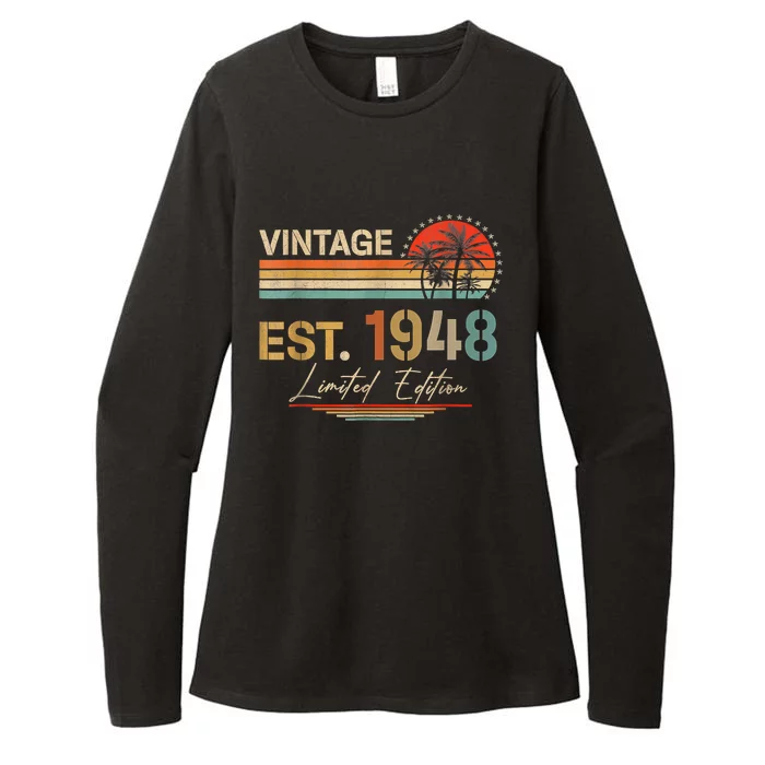 75 Years Old Gifts Born In 1948 Vintage 75th Birthday Retro Womens CVC Long Sleeve Shirt