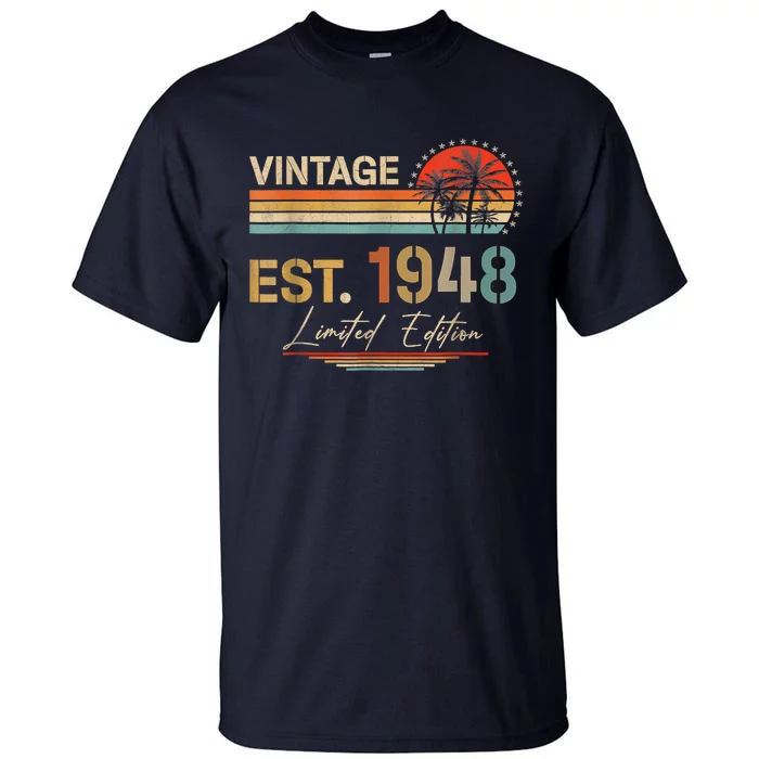 75 Years Old Gifts Born In 1948 Vintage 75th Birthday Retro Tall T-Shirt