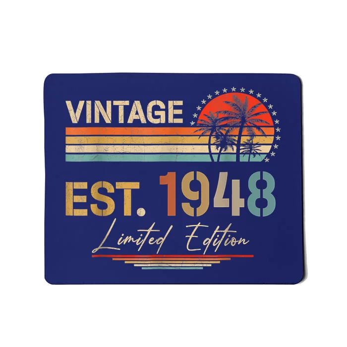 75 Years Old Gifts Born In 1948 Vintage 75th Birthday Retro Mousepad