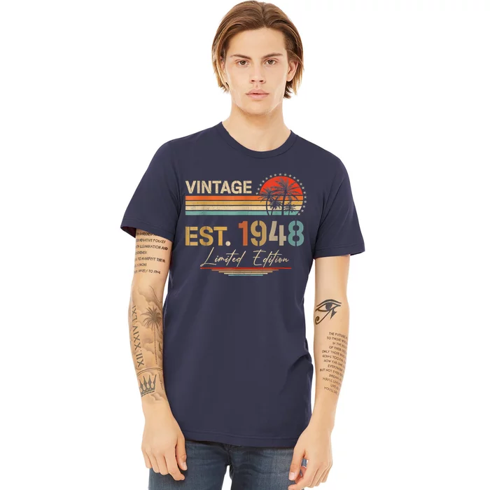 75 Years Old Gifts Born In 1948 Vintage 75th Birthday Retro Premium T-Shirt