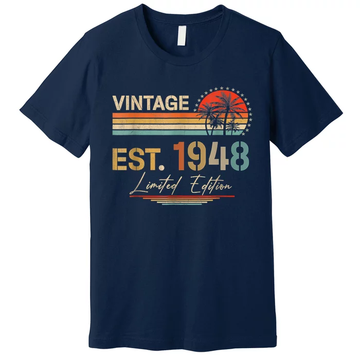 75 Years Old Gifts Born In 1948 Vintage 75th Birthday Retro Premium T-Shirt