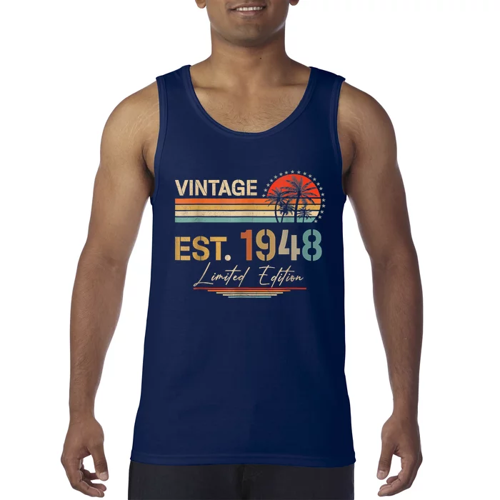 75 Years Old Gifts Born In 1948 Vintage 75th Birthday Retro Tank Top