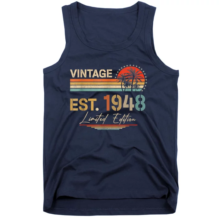 75 Years Old Gifts Born In 1948 Vintage 75th Birthday Retro Tank Top