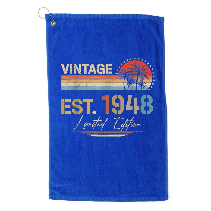 75 Years Old Gifts Born In 1948 Vintage 75th Birthday Retro Platinum Collection Golf Towel