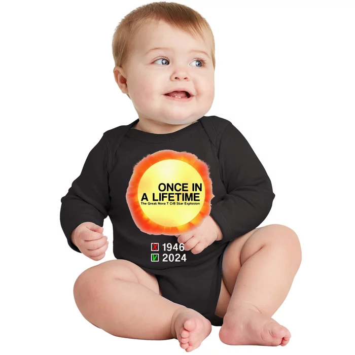 78 Years Of T Coronae Borealis Star Rare Explosion 2024 Baby Long Sleeve Bodysuit