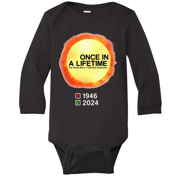 78 Years Of T Coronae Borealis Star Rare Explosion 2024 Baby Long Sleeve Bodysuit