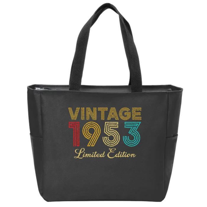 70 Years Old Vintage 1953 Limited Edition 70th Birthday Zip Tote Bag