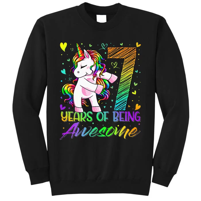 7 Year Old Gifts Unicorn Flossing 7th Birthday Girl Party Sweatshirt