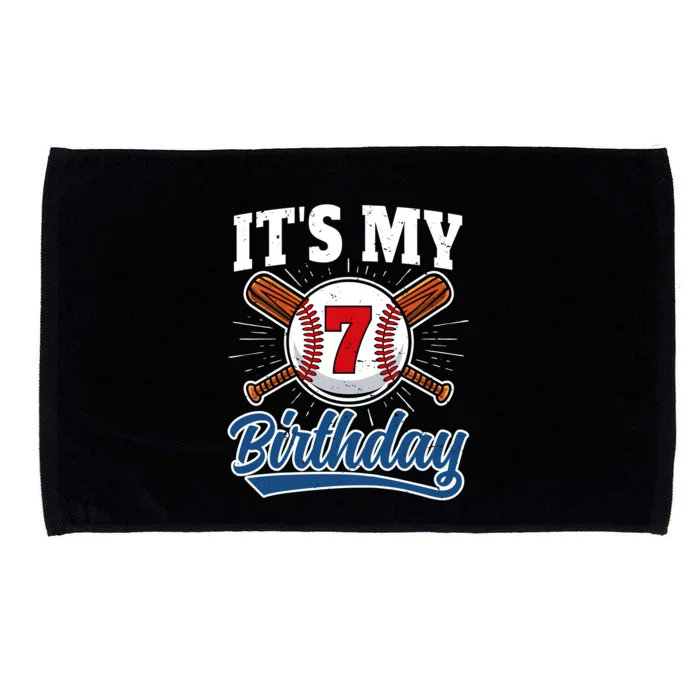 7 Years Old Baseball Player 7th Birthday Party Boy Girl Microfiber Hand Towel