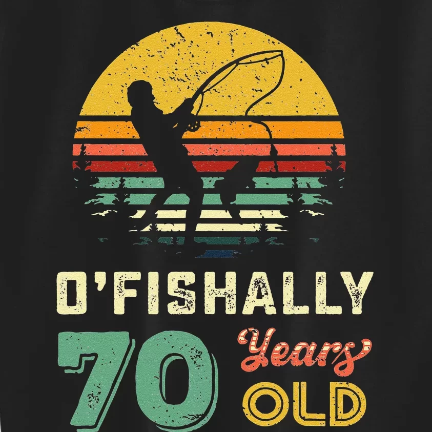 70 Years Old Seventy Grandpa Fish 70th Birthday Fishing Gift Kids Sweatshirt