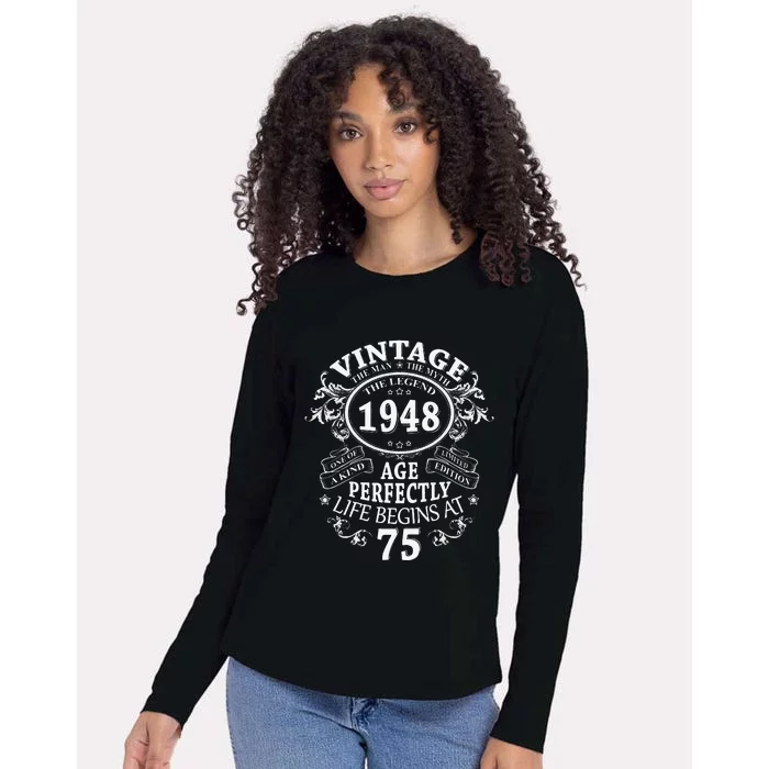 75 Years Old Gift Vintage 1948 75th Birthday Gifts For Womens Cotton Relaxed Long Sleeve T-Shirt